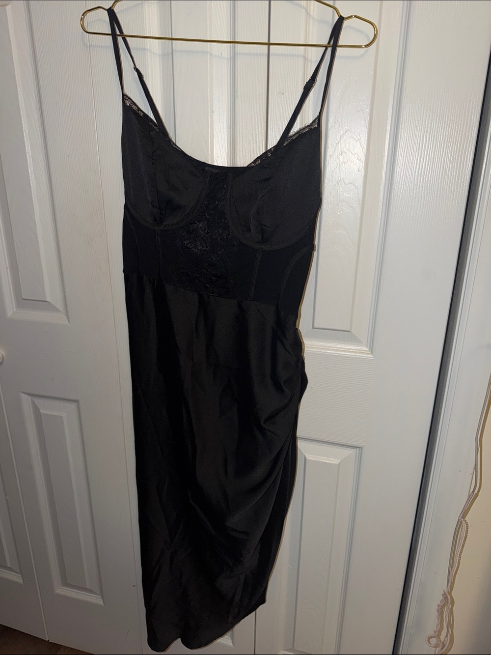 PrettyLittleThing Black Lace-Trim Slip